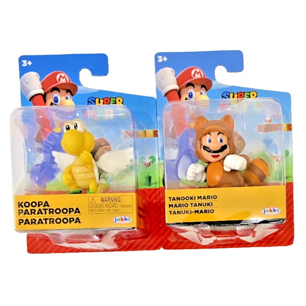KOOPA PARATROOPA & TANOOKI‎ MARIO Super Mario Jakks Pacific 2.5" Figures